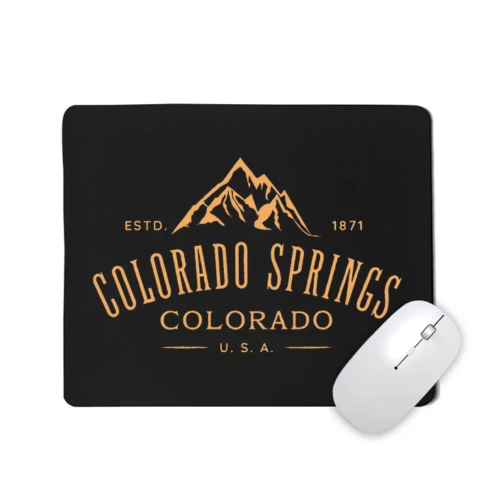 Colorado Springs Colorado Awesome Mountain Design Souvenir Mousepad