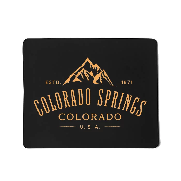 Colorado Springs Colorado Awesome Mountain Design Souvenir Mousepad