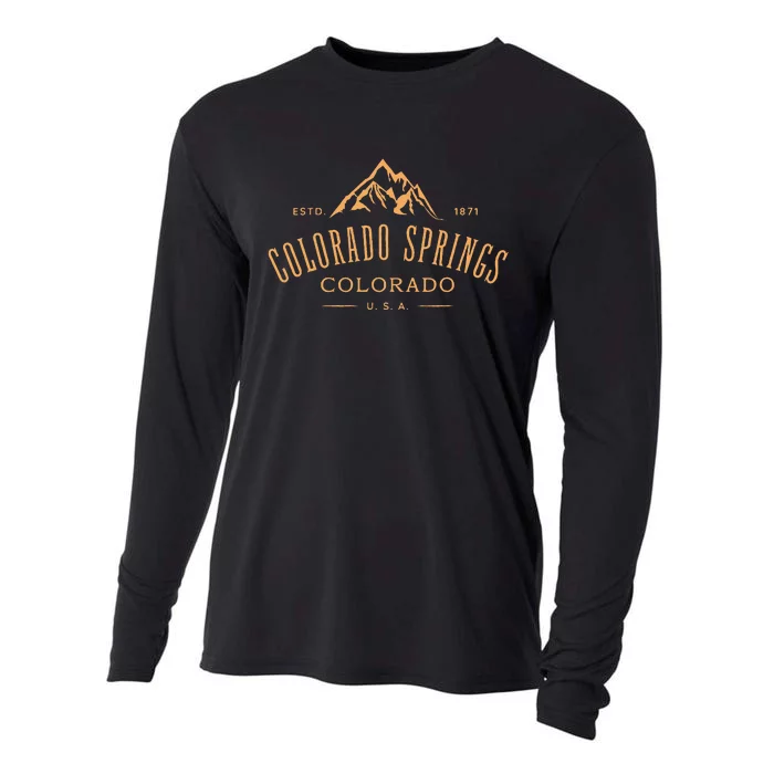 Colorado Springs Colorado Awesome Mountain Design Souvenir Cooling Performance Long Sleeve Crew