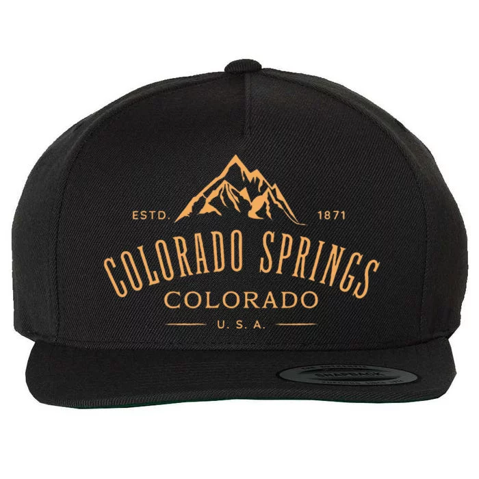 Colorado Springs Colorado Awesome Mountain Design Souvenir Wool Snapback Cap