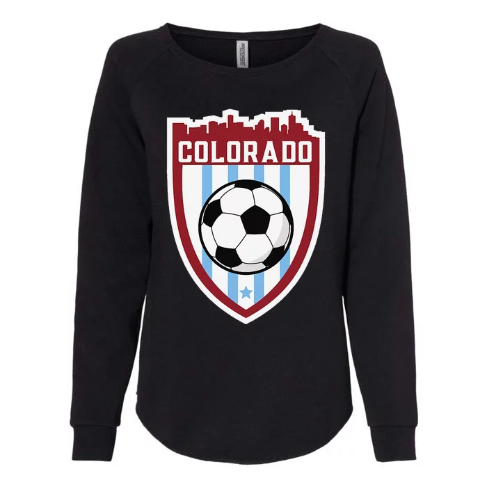 Colorado Soccer City Skyline Futbol Club Match Day Fan Womens California Wash Sweatshirt