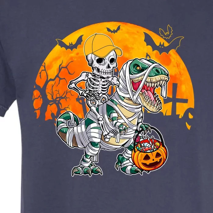 Cool Skeleton Cap Dino Mummy Halloween Gift Garment-Dyed Heavyweight T-Shirt