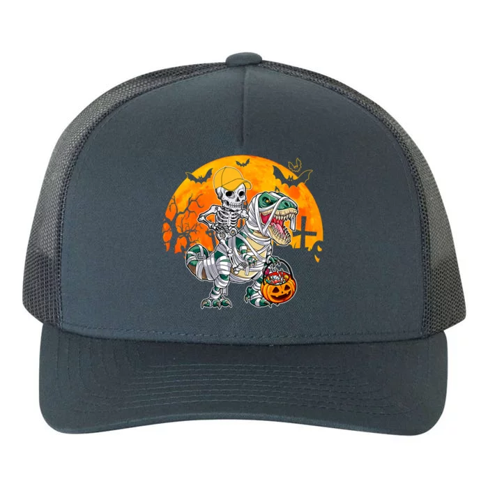 Cool Skeleton Cap Dino Mummy Halloween Gift Yupoong Adult 5-Panel Trucker Hat