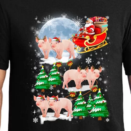 Christmas Santa Claus Riding Pig Funny Pigmas Christmas Gift Pajama Set