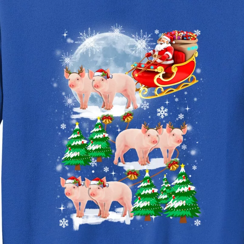 Christmas Santa Claus Riding Pig Funny Pigmas Christmas Gift Tall Sweatshirt