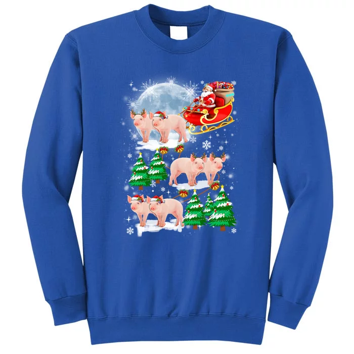 Christmas Santa Claus Riding Pig Funny Pigmas Christmas Gift Tall Sweatshirt