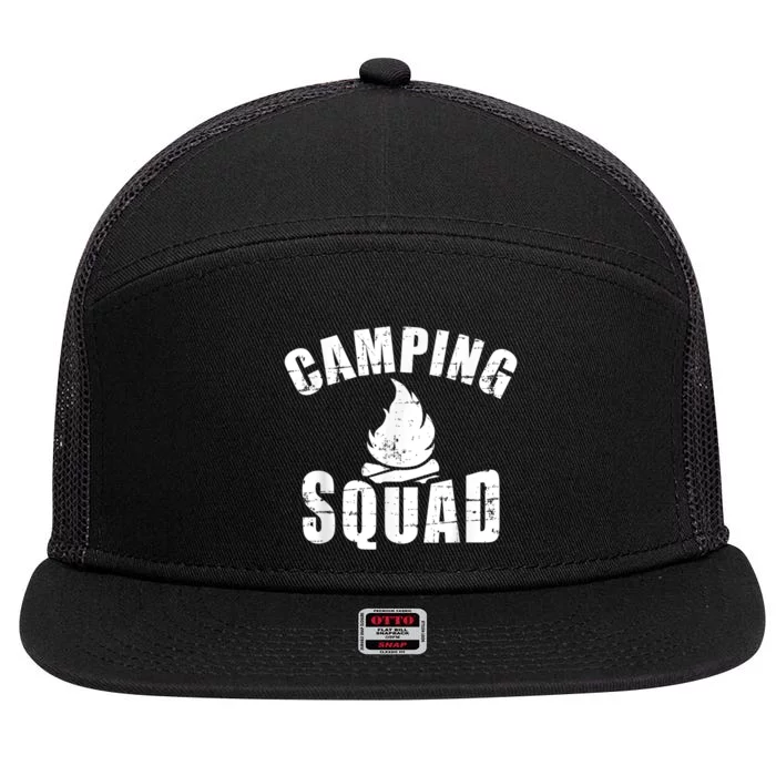 Camping Squad 7 Panel Mesh Trucker Snapback Hat