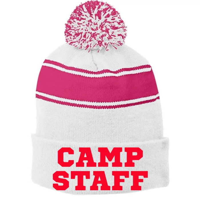 Camp Staff Stripe Pom Pom Beanie