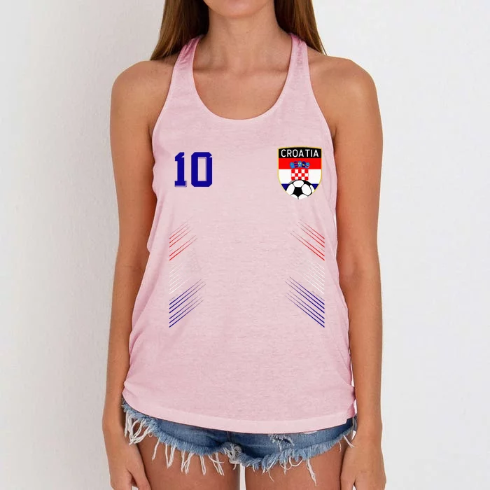 Croatia Soccer Croatian Football Retro 10 Jersey Women's Knotted Racerback Tank