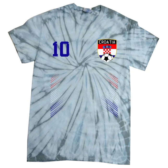 Croatia Soccer Croatian Football Retro 10 Jersey Tie-Dye T-Shirt