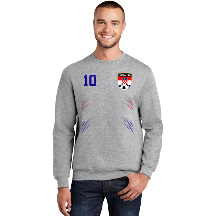 Croatia Soccer Croatian Football Retro 10 Jersey Tall Sweatshirt