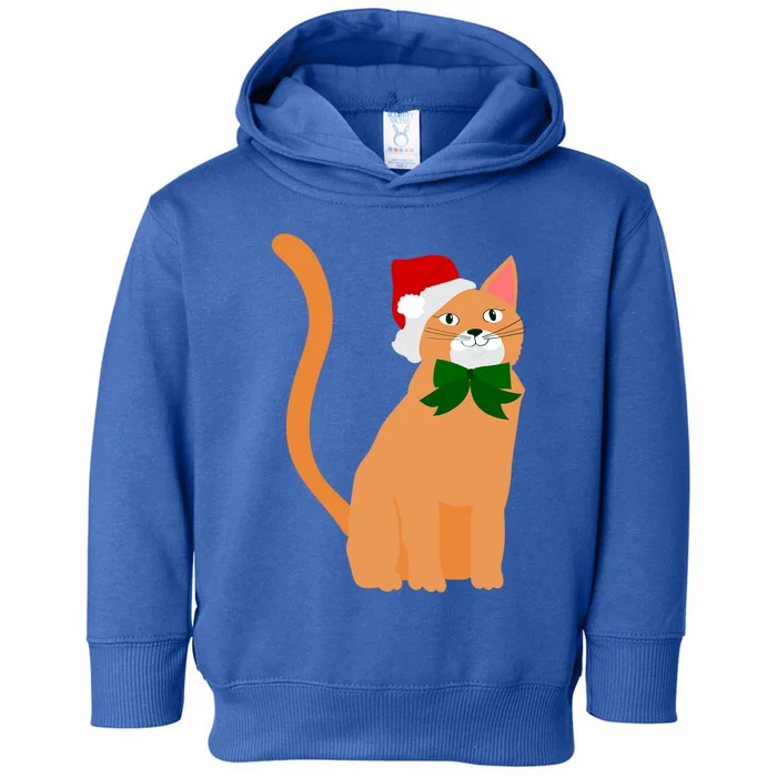 Christmas Santa Claus Hat Orange Cat Great Gift Toddler Hoodie