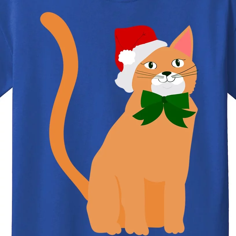 Christmas Santa Claus Hat Orange Cat Great Gift Kids T-Shirt