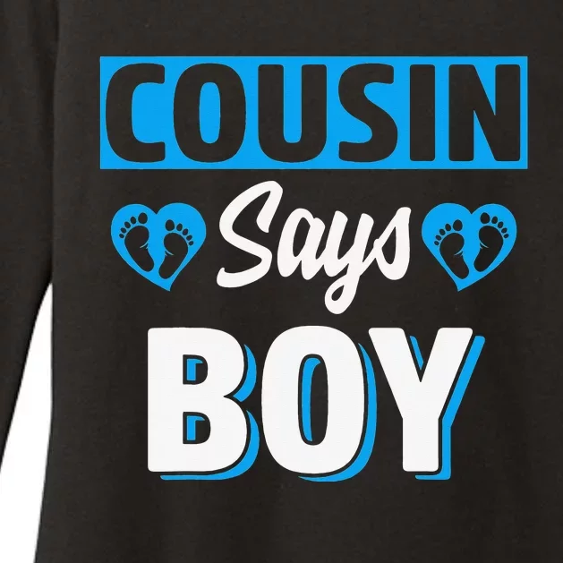 Cousin Says Cute Gender Reveal Team Blue Baby Party Womens CVC Long Sleeve Shirt