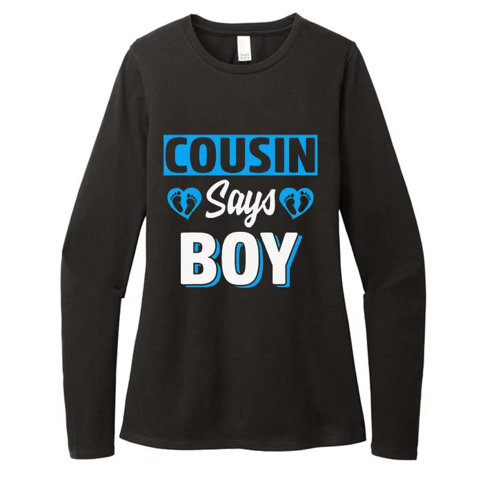 Cousin Says Cute Gender Reveal Team Blue Baby Party Womens CVC Long Sleeve Shirt