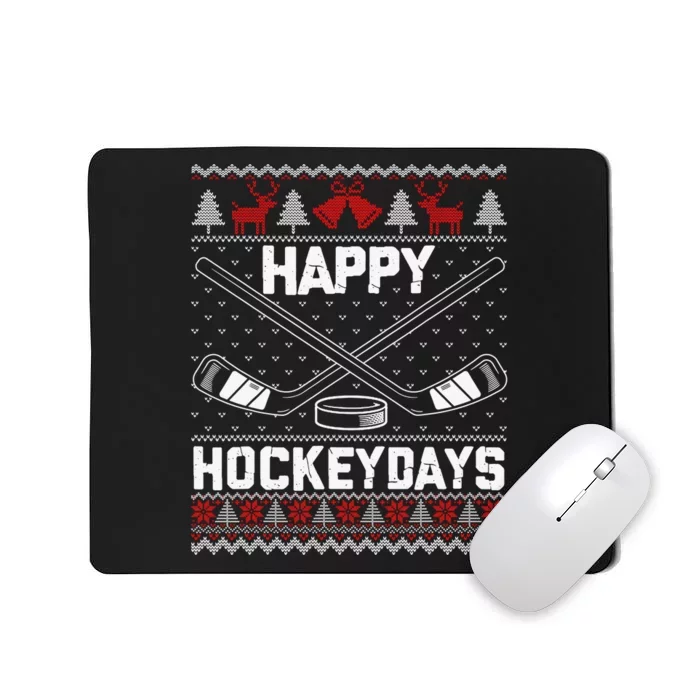 Christmas Santa Claus Player Ice Hockey Funny Mousepad