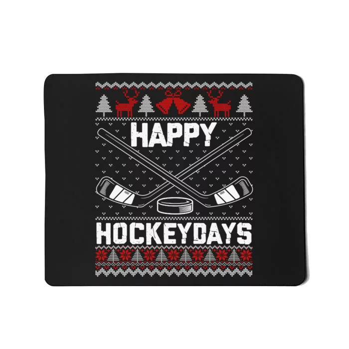 Christmas Santa Claus Player Ice Hockey Funny Mousepad