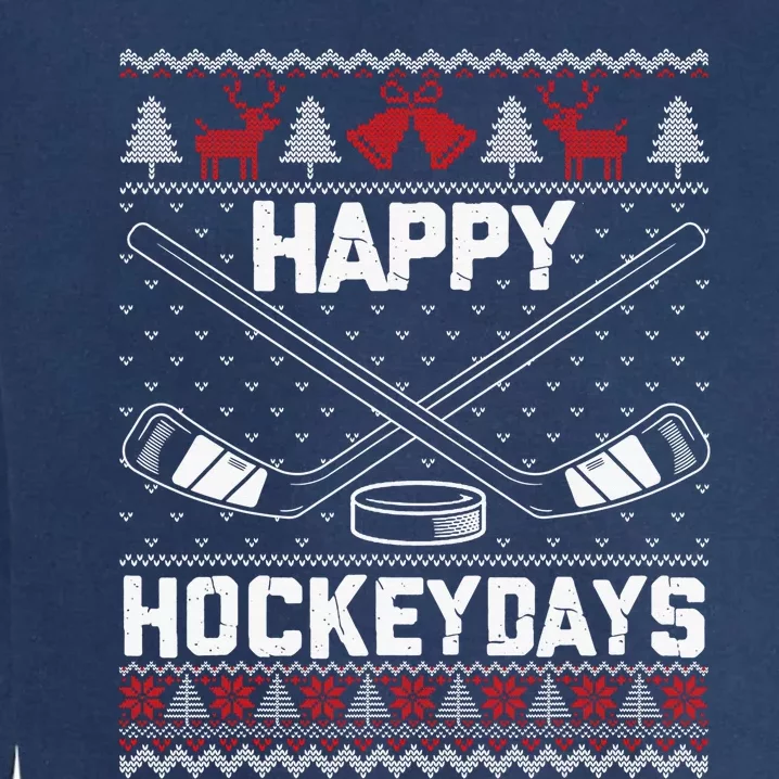 Christmas Santa Claus Player Ice Hockey Funny Garment-Dyed Sweatshirt