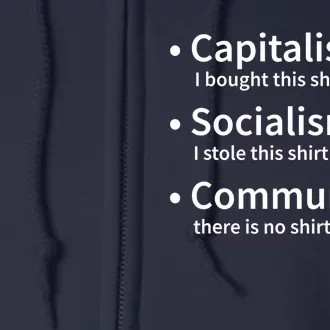 Capitalism Socialism Communism Libertarian Economics Freedom Full Zip Hoodie