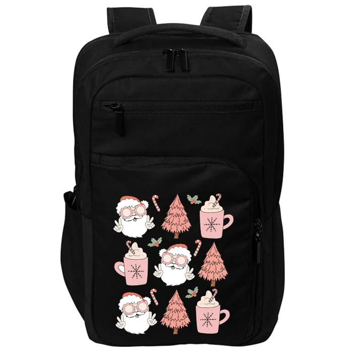 Christmas Santa Claus Face Xmas Tree Pajama Retro Vintage Meaningful Gift Impact Tech Backpack