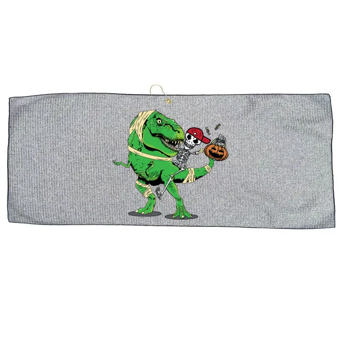 Cool Skeleton Cap Dino Mummy Halloween Gift Large Microfiber Waffle Golf Towel