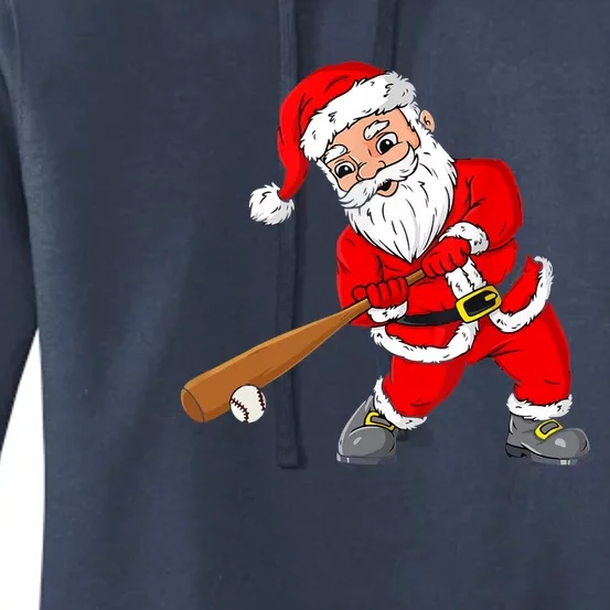 Christmas Santa Claus With Baseball Bat Boys Teens Xmas Women's Pullover Hoodie