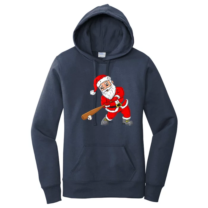 Christmas Santa Claus With Baseball Bat Boys Teens Xmas Women's Pullover Hoodie