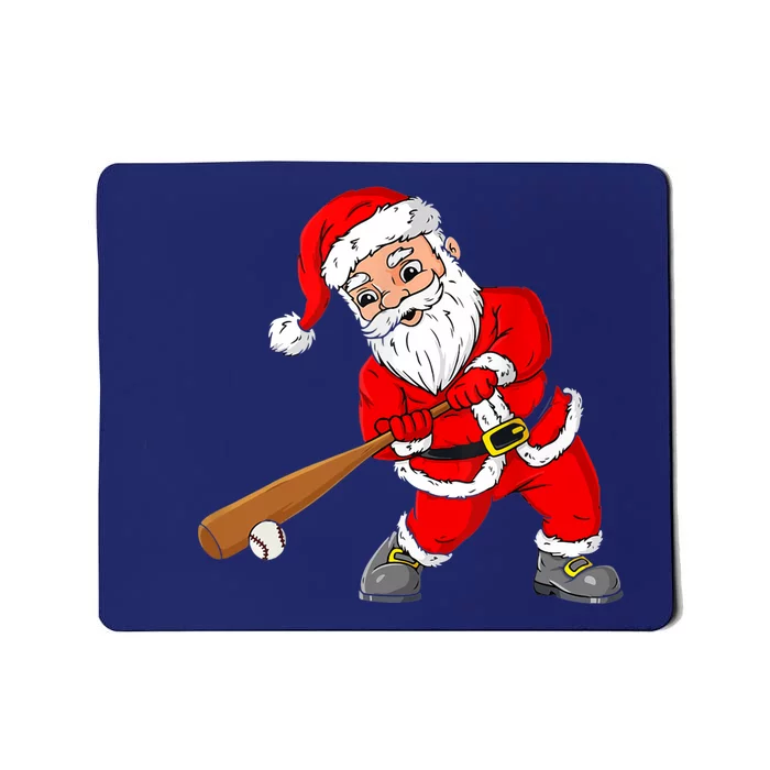 Christmas Santa Claus With Baseball Bat Boys Teens Xmas Mousepad