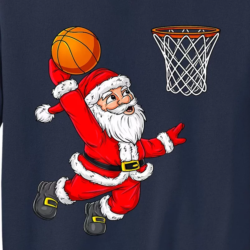 Christmas Santa Claus Dunking A Basketball Funny Xmas Sweatshirt