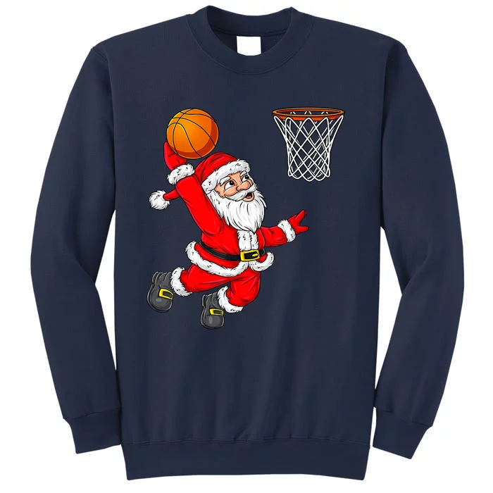 Christmas Santa Claus Dunking A Basketball Funny Xmas Sweatshirt