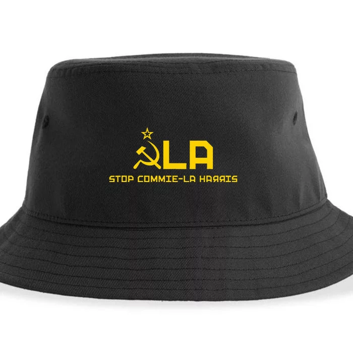 Commiela Stop Commie La Harris Stop Kamala Trump 2024 Sustainable Bucket Hat