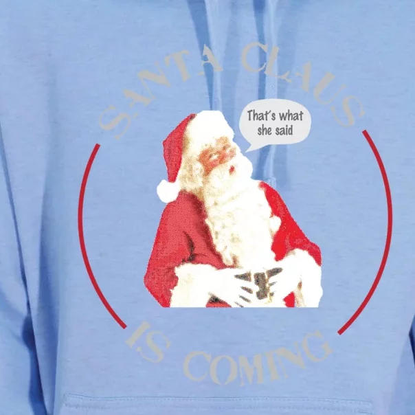 Christmas Santa Claus Is Coming Humorous Holiday Design Great Gift Unisex Surf Hoodie