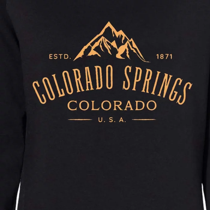 Colorado Springs Colorado Awesome Mountain Design Souvenir Womens California Wash Sweatshirt