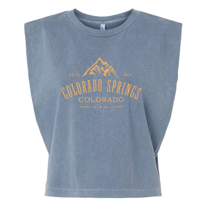 Colorado Springs Colorado Awesome Mountain Design Souvenir Garment-Dyed Women's Muscle Tee