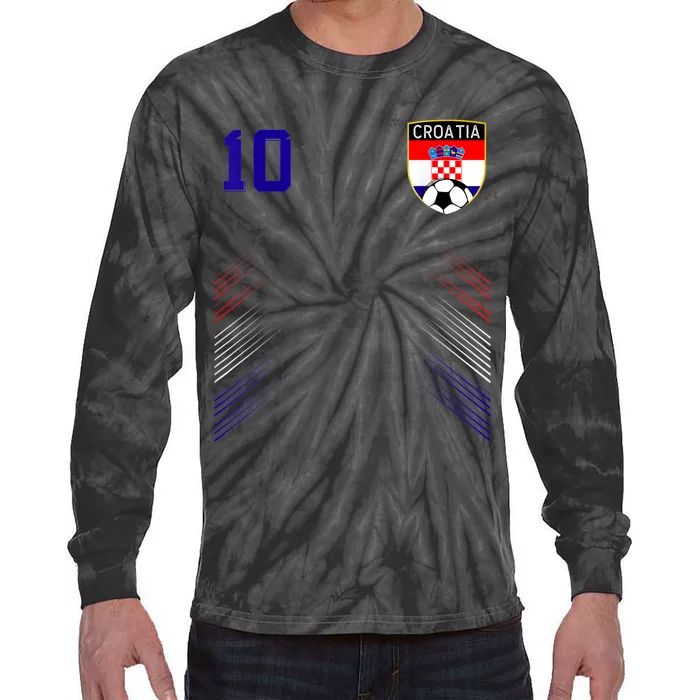 Croatia Soccer Croatian Football Retro 10 Jersey Tie-Dye Long Sleeve Shirt