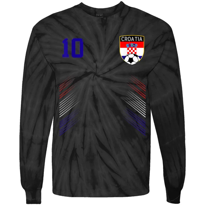 Croatia Soccer Croatian Football Retro 10 Jersey Tie-Dye Long Sleeve Shirt