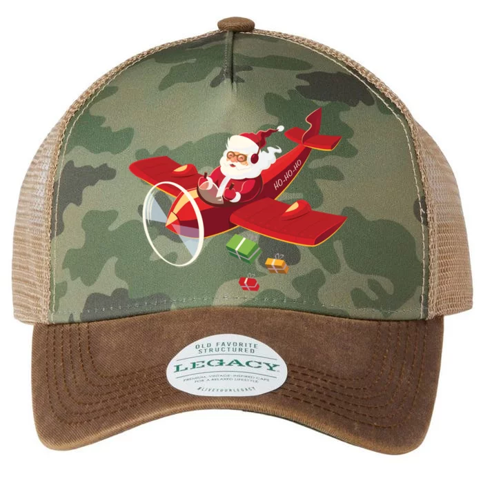 Christmas Santa Claus Pilot Flying Airplane Gift Legacy Tie Dye Trucker Hat