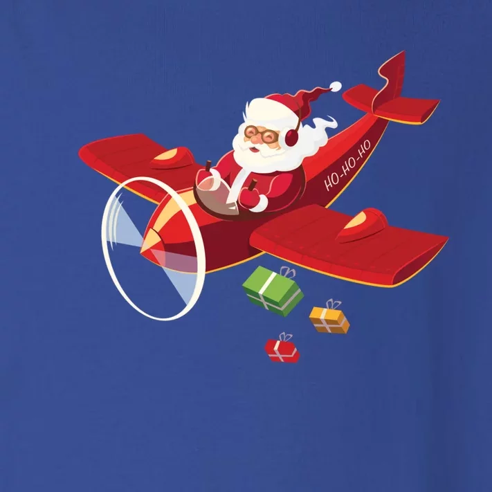 Christmas Santa Claus Pilot Flying Airplane Gift Toddler Long Sleeve Shirt