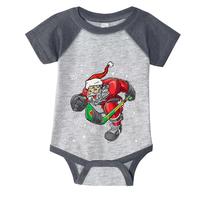 Christmas Santa Claus Ice Hockey S Funny Ns Infant Baby Jersey Bodysuit