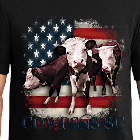 Cowpens Sc Cows Flag Mighty Moo Festival Patriotic American Cool Gift Pajama Set