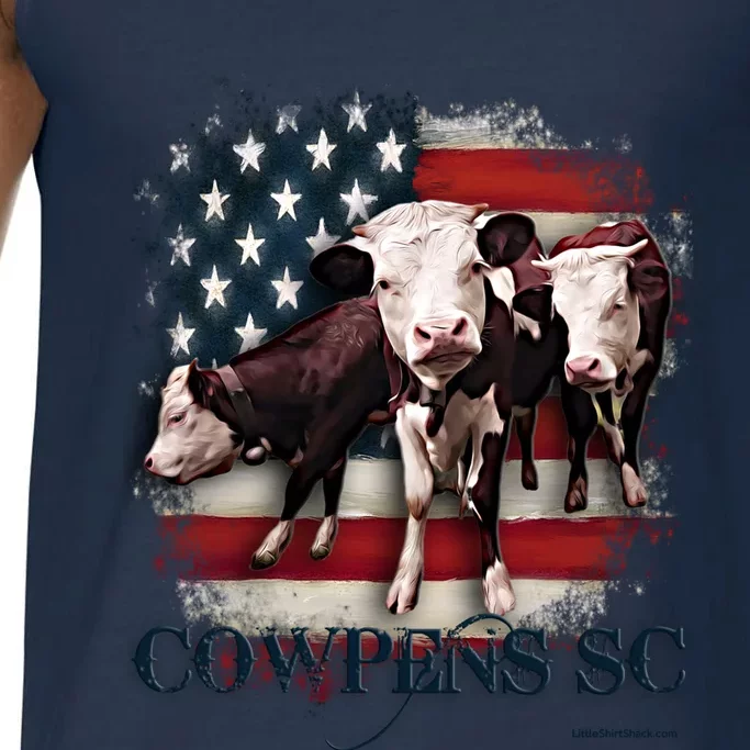 Cowpens Sc Cows Flag Mighty Moo Festival Patriotic American Cool Gift Comfort Colors® Tank Top