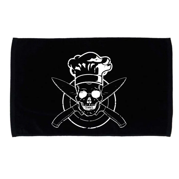 Chef Skull Chefs Hat Cooking BBQ Grilling Tee Gift Microfiber Hand Towel