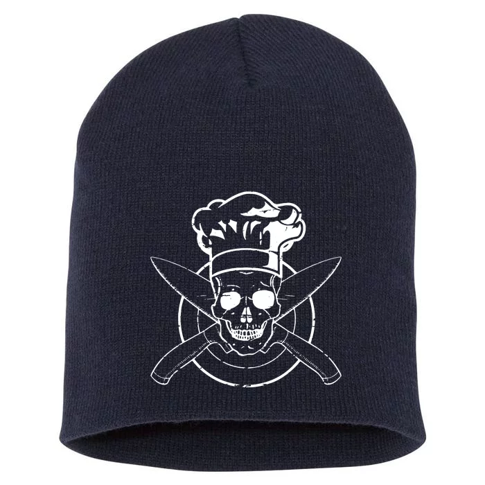 Chef Skull Chefs Hat Cooking BBQ Grilling Tee Gift Short Acrylic Beanie