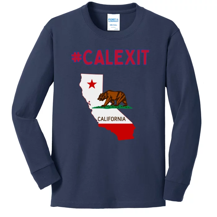 California Secession Calexit Bear Republic Kids Long Sleeve Shirt