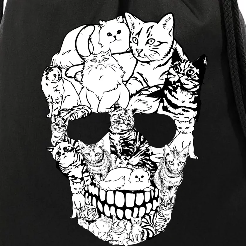 Cat Skull - Cat Skeleton Sweater Halloween Sweatshirt Drawstring Bag