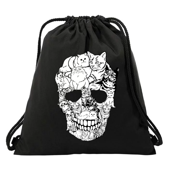 Cat Skull - Cat Skeleton Sweater Halloween Sweatshirt Drawstring Bag