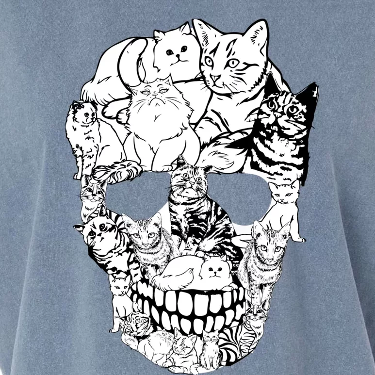 Cat Skull - Cat Skeleton Sweater Halloween Sweatshirt Garment-Dyed Women's Muscle Tee