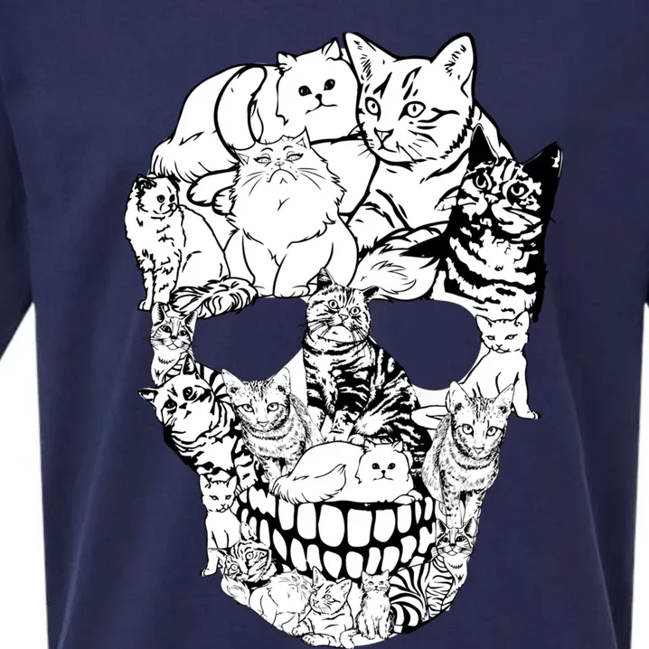 Cat Skull - Cat Skeleton Sweater Halloween Sweatshirt Sueded Cloud Jersey T-Shirt