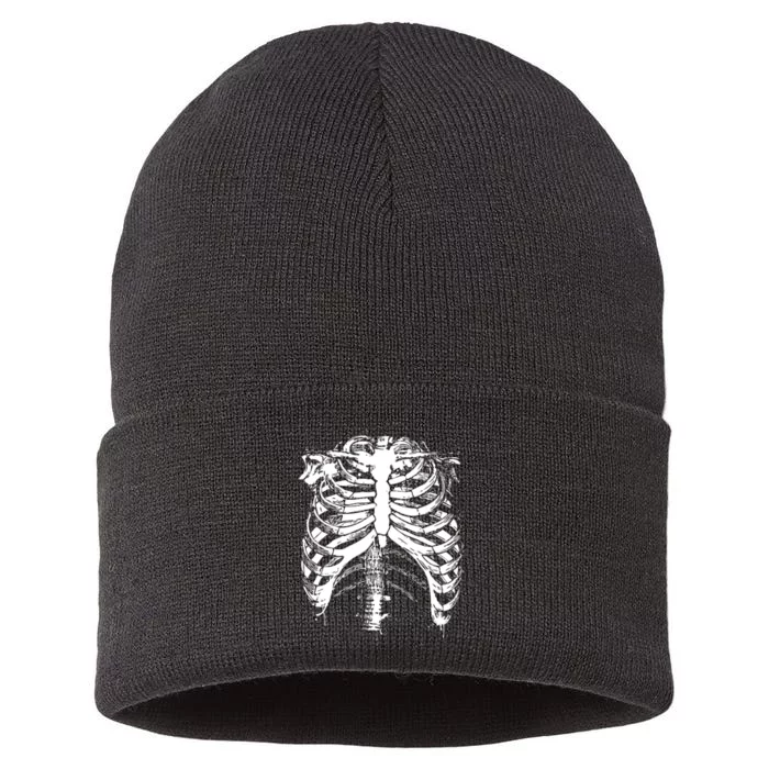 Cool Skeleton Costume Halloween Sustainable Knit Beanie