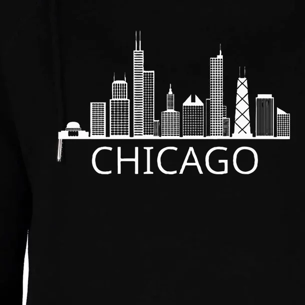 Chicago Skyline Womens Funnel Neck Pullover Hood